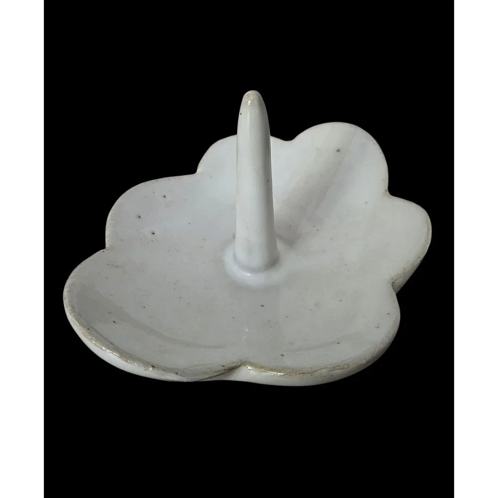 JD Wolfe Pottery Flower Ring Jewelry‎ Holder Trinket Dish Stoneware Handcrafted